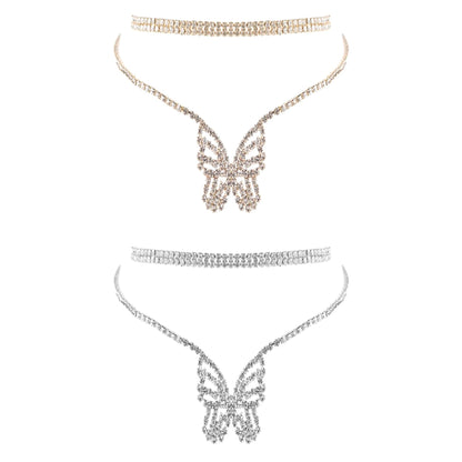 Butterfly Rhinestone Choker Set | 2 Necklaces | Lead &amp; Nickel Complaint - HartCentered