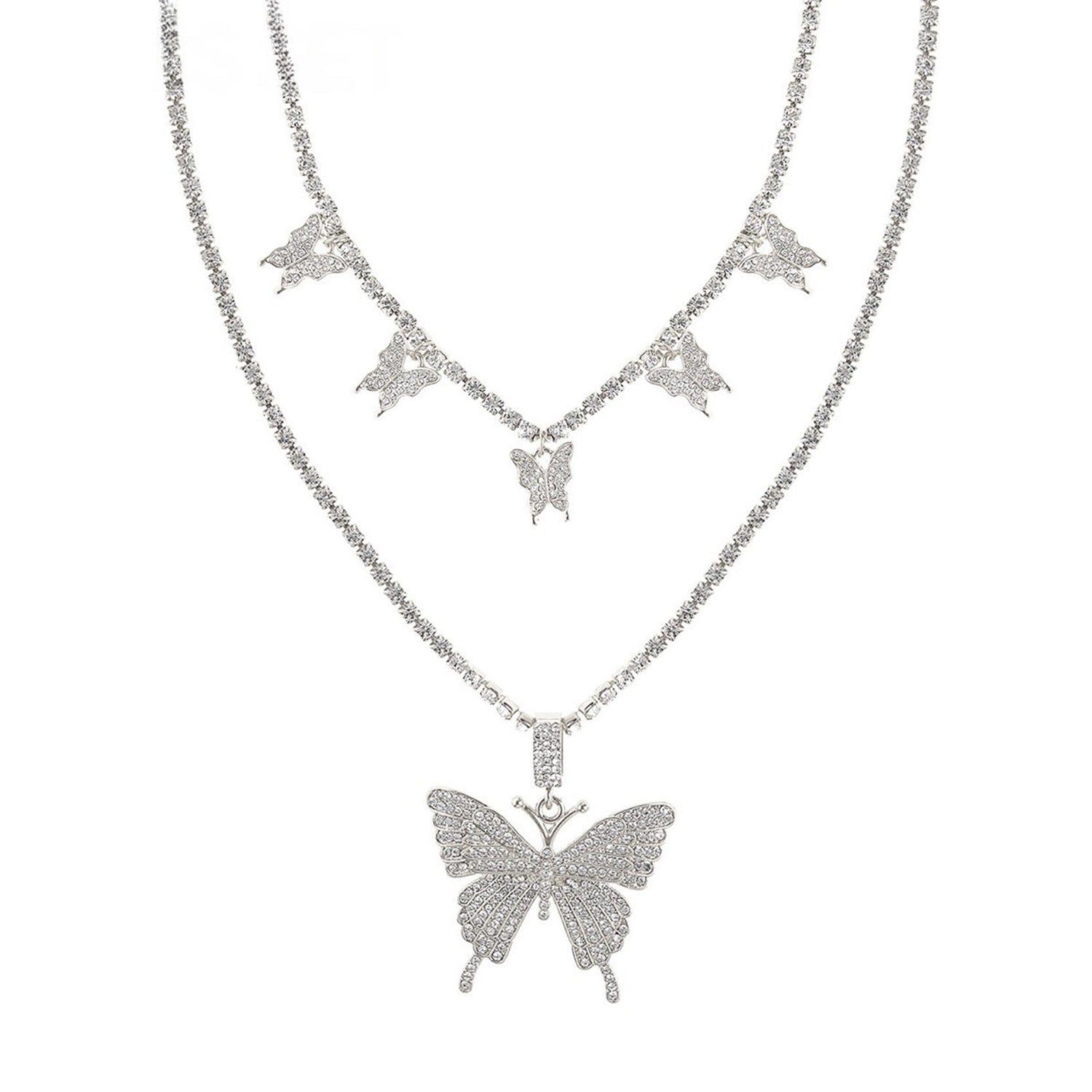 Rhinestone Butterfly Necklaces | Set of 2 | Lead and Nickel Complaint - HartCentered