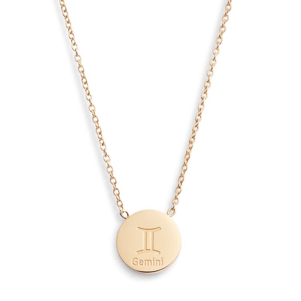 Reversible Zodiac Charm Necklace | Gold-Tone Stainless Steel - HartCentered