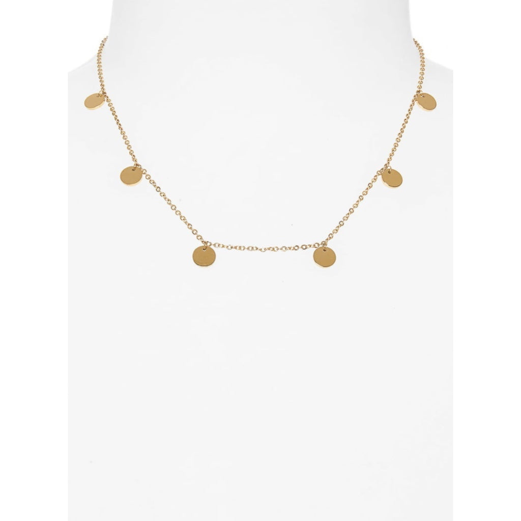 Delicate Coin Choker Necklace | Gold-Tone Stainless Steel - HartCentered