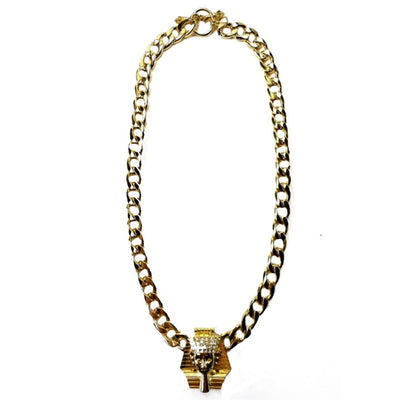 Egyptian Pharaoh Pendant Necklace | Gold-Plated | Lead and Nickel-Free