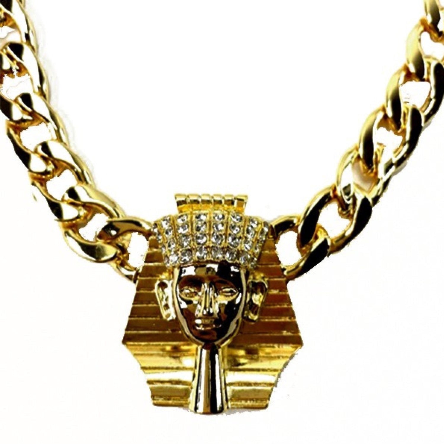 Egyptian Pharaoh Pendant Necklace | Gold-Plated | Lead and Nickel-Free