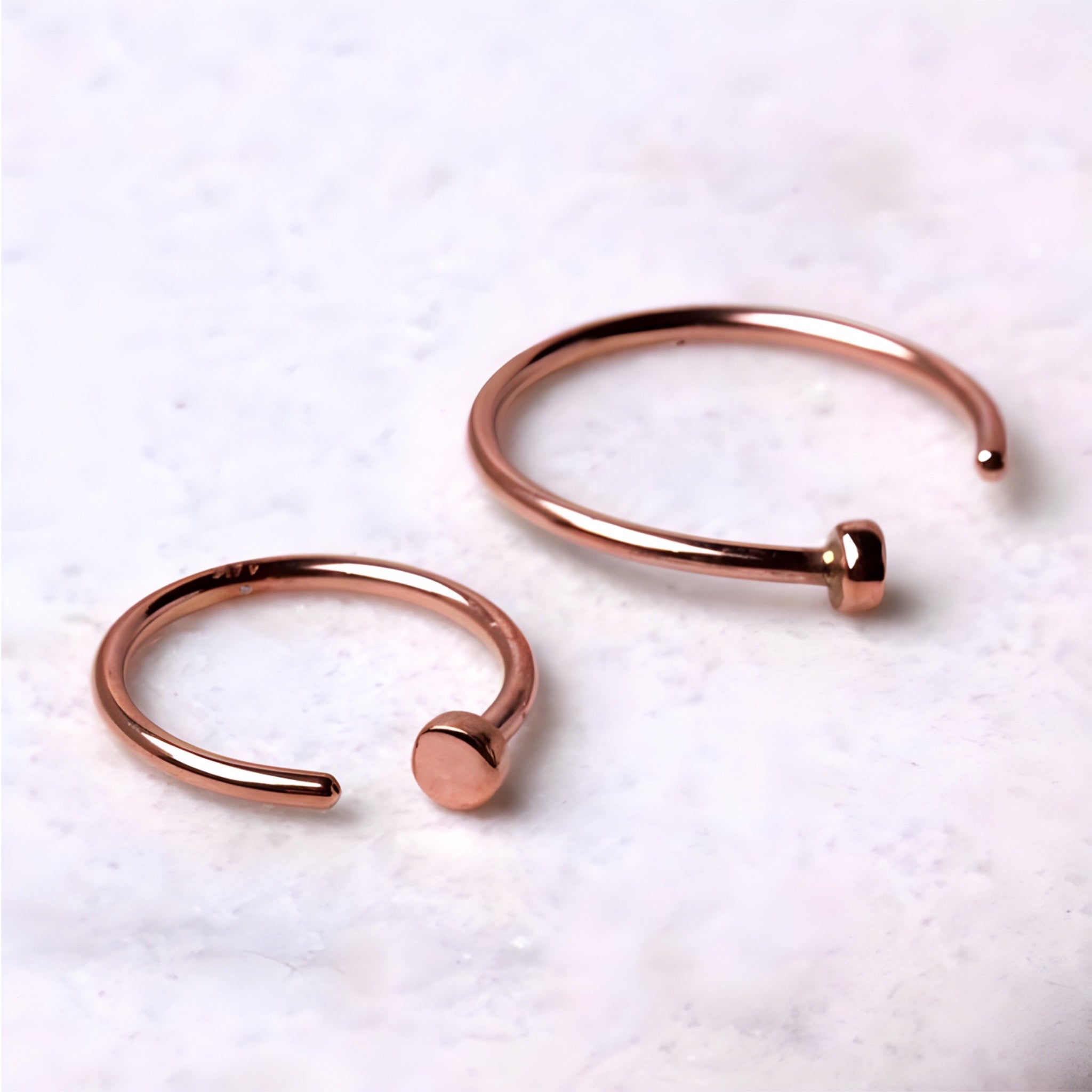 14k Rose Gold Nose Hoop Ring- two sizes