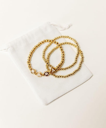 Mama Bracelet Set | 18k Gold-Plated Brass Beads