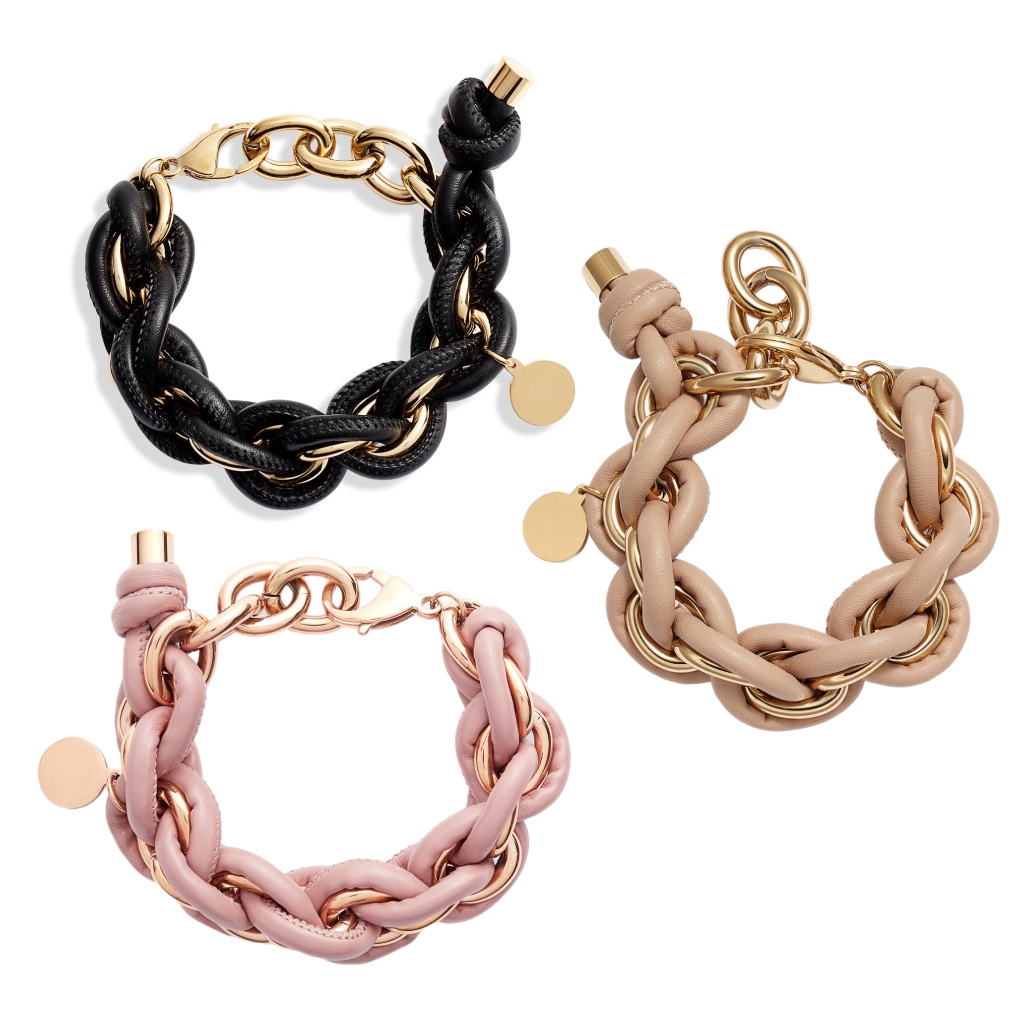 Leather Wrapped Chain Bracelet | Stainless Steel &amp; Genuine Leather | More Colors Available - HartCentered