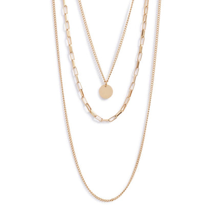 Triple Strand Link Necklace | Gold-Tone Stainless Steel - HartCentered