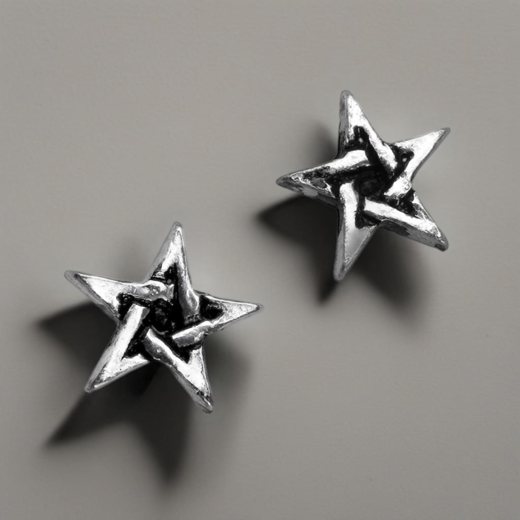 Pentagram Stud Earrings | High-Quality Pewter - HartCentered