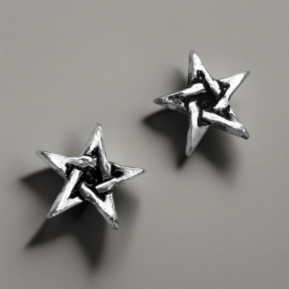 Pentagram Stud Earrings | High-Quality Pewter - HartCentered