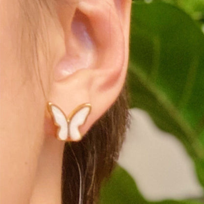 Golden Shell Butterfly Earrings | Stainless Steel