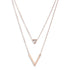 Double Inset V Necklace with Triangle Focal | Stainless Steel & CZ - HartCentered