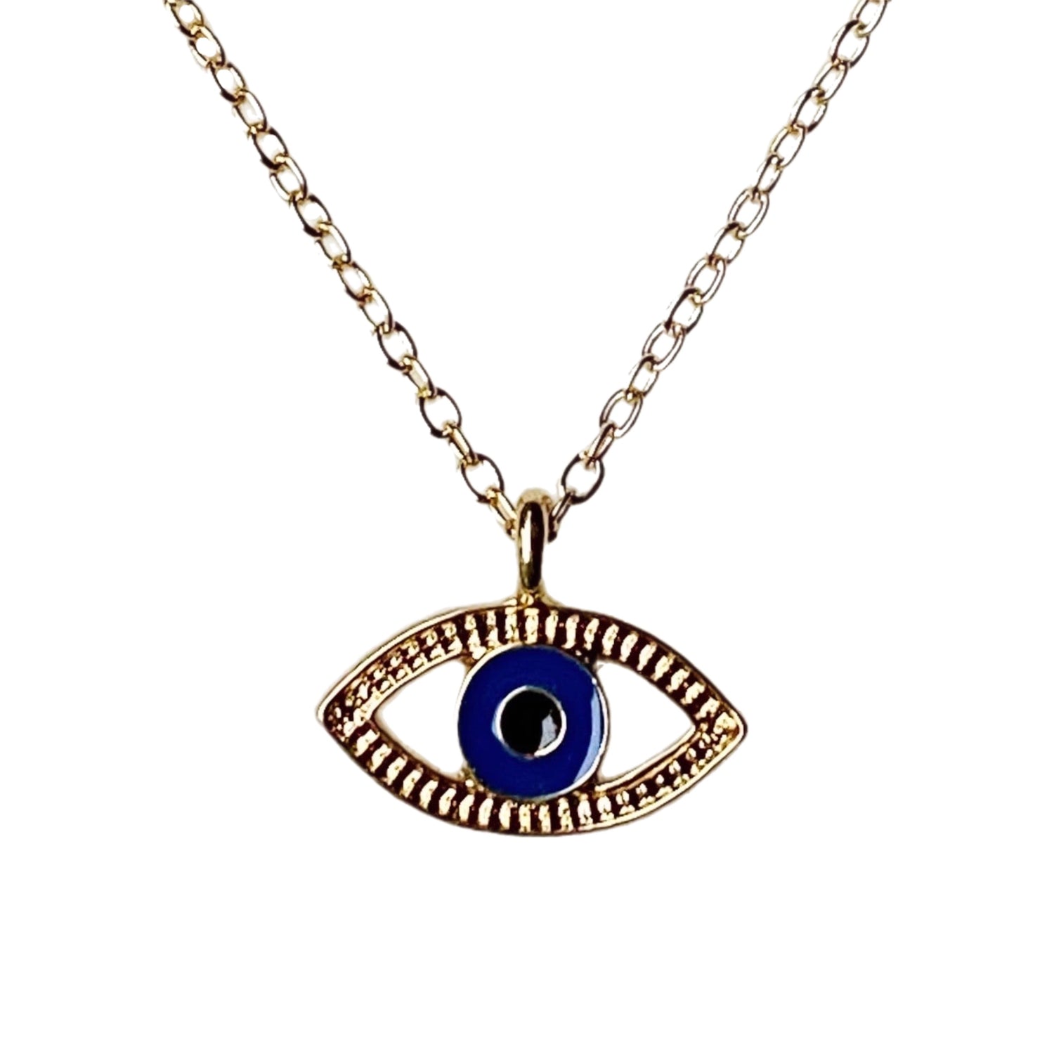 Dainty Evil Eye Necklace | 18k Gold-Plated Zinc Alloy