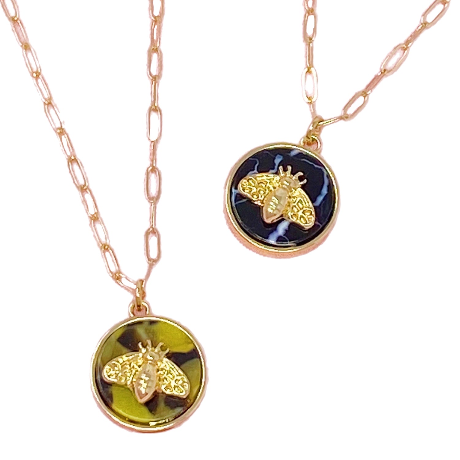 Bee Jewel Necklace | Gold-Plated Alloy &amp; Resin Pendant