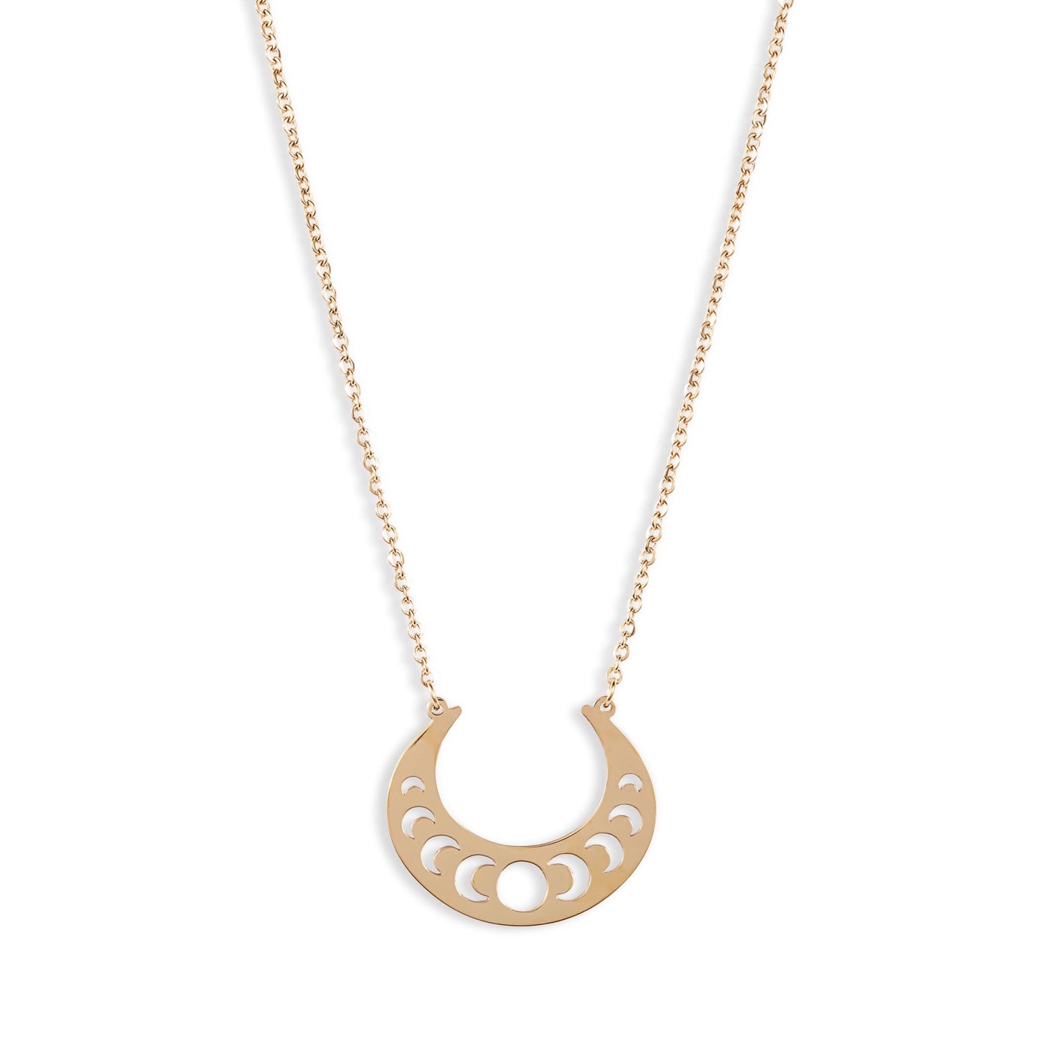 Open Crescent Focal Necklace | Gold Stainless Steel - HartCentered