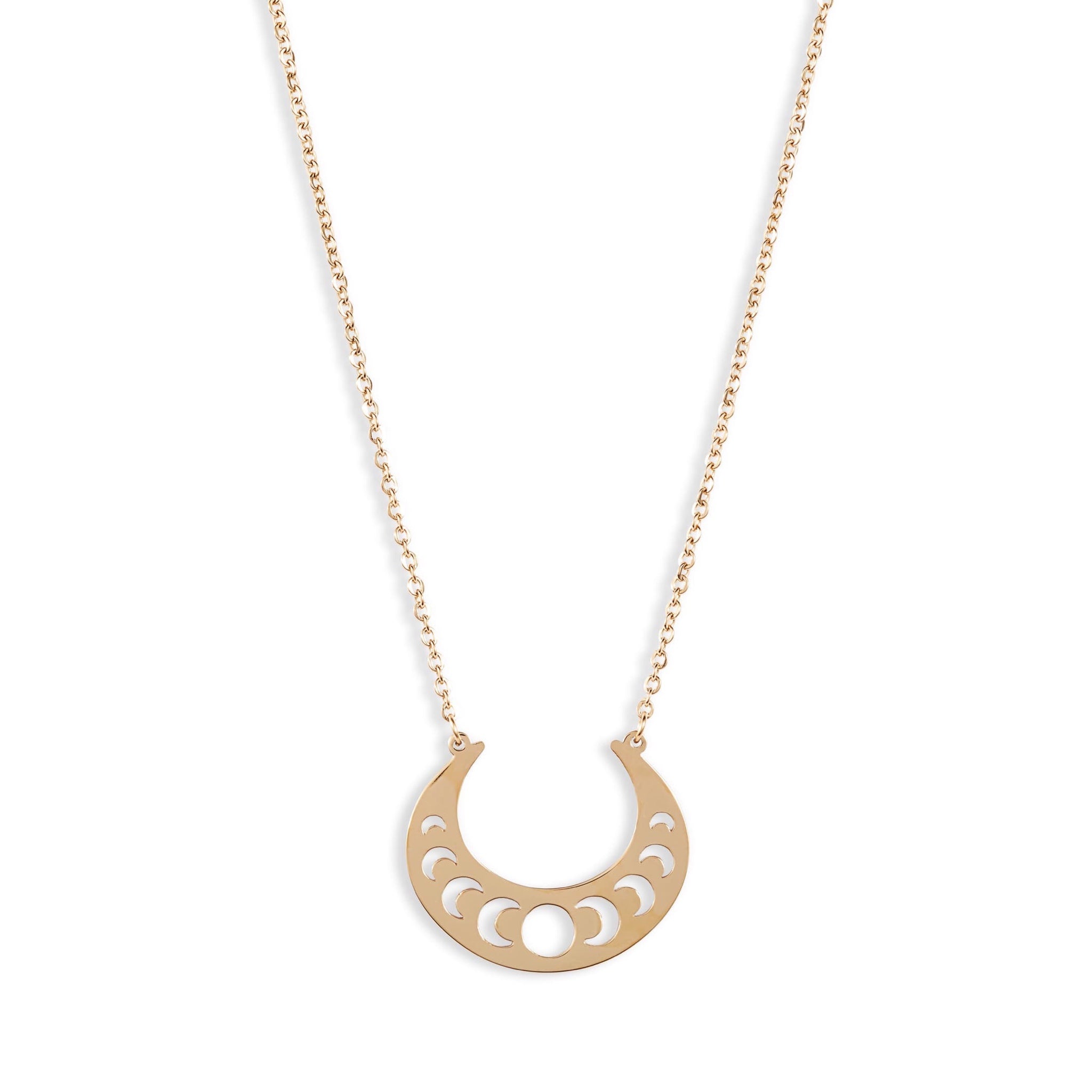 Open Crescent Focal Necklace | Gold Stainless Steel - HartCentered