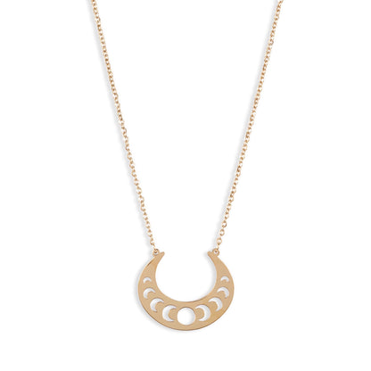 Open Crescent Focal Necklace | Gold Stainless Steel - HartCentered