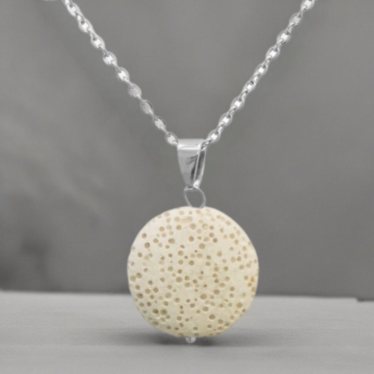 White Lava Stone | Essential Oil Necklace - HartCentered