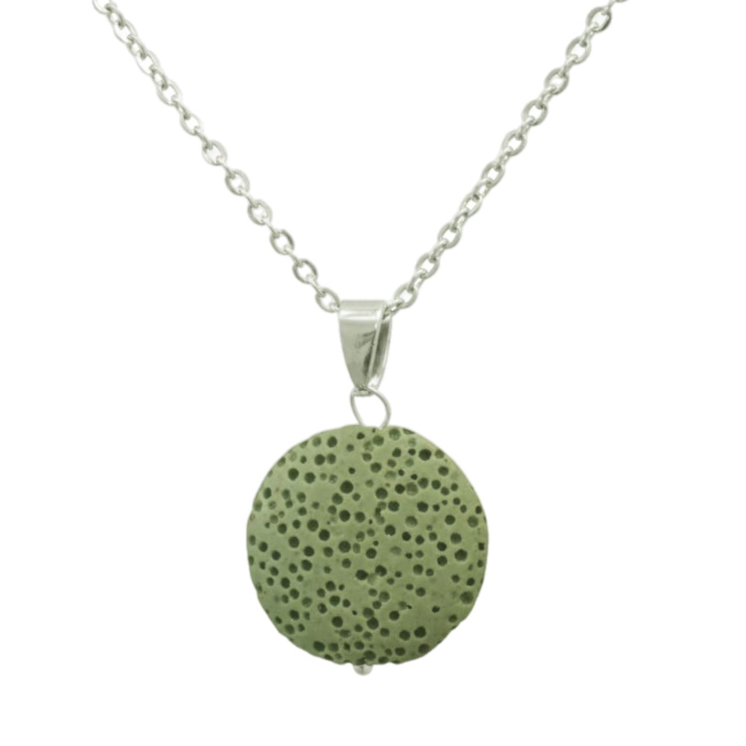 Light Green Lava Stone | Essential Oil Necklace - HartCentered