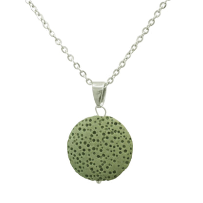 Light Green Lava Stone | Essential Oil Necklace - HartCentered