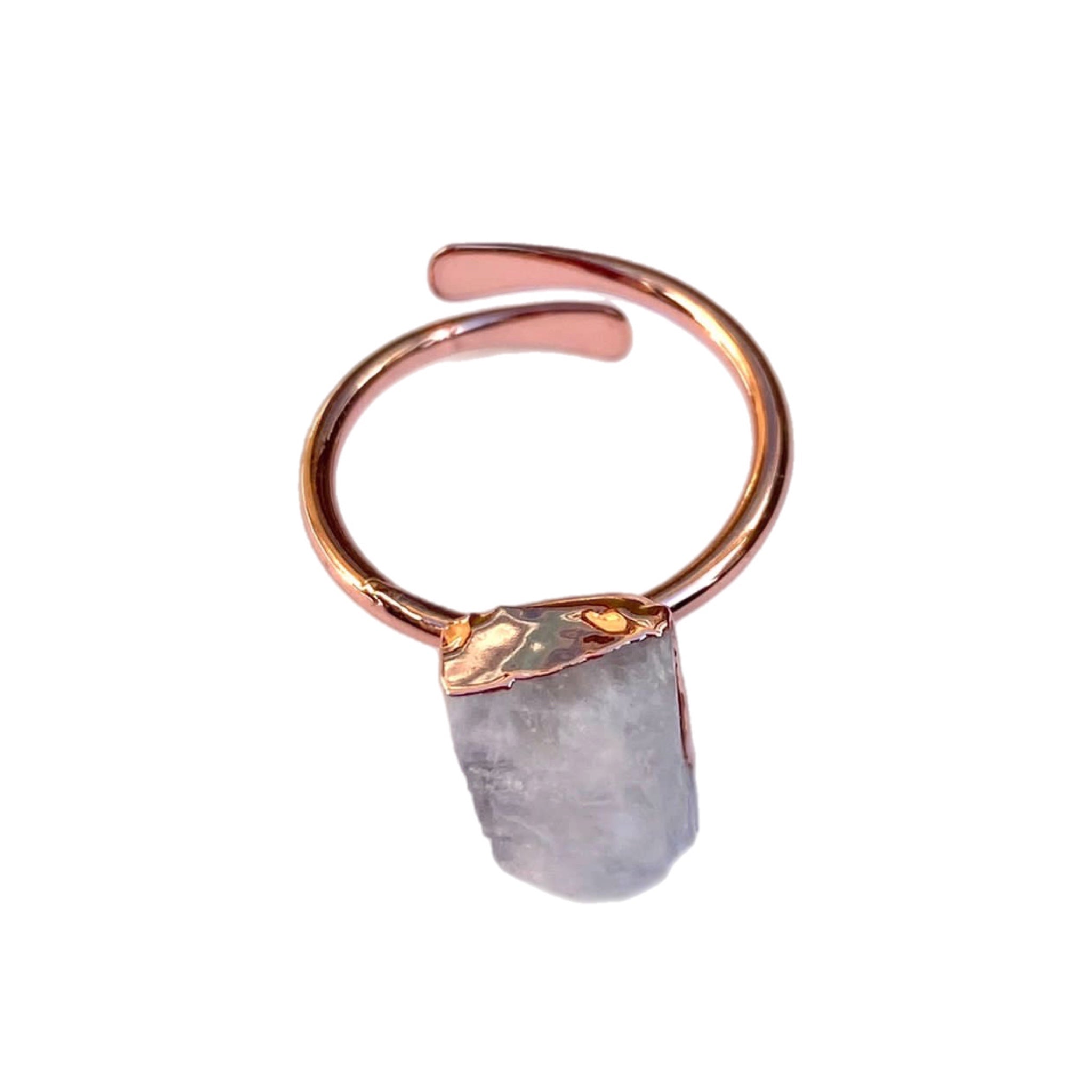 Moonstone Ring | Raw Crystal | Adjustable Size 7