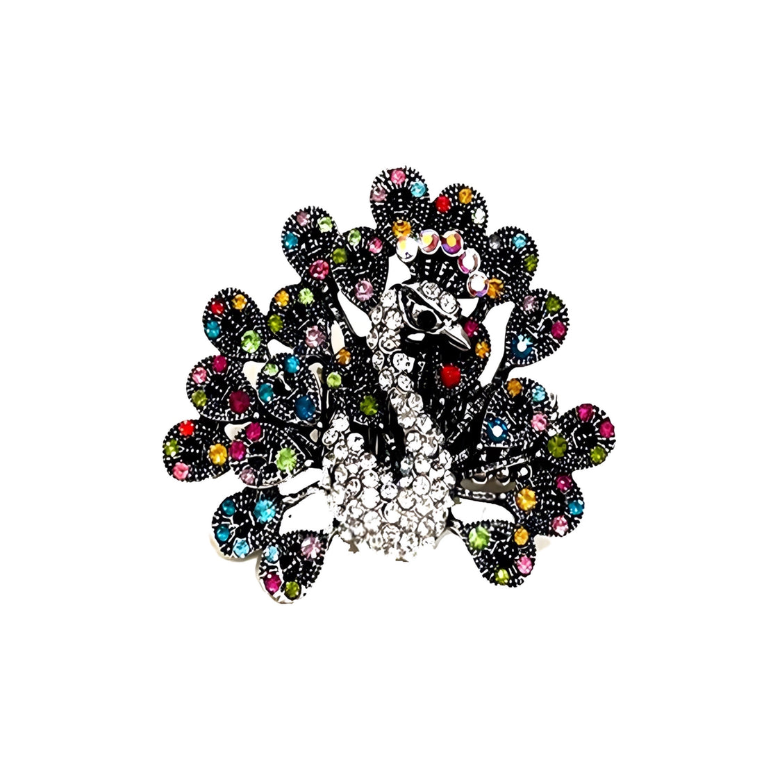 Studded Peacock Metal Ring | Stretchable | Lead &amp; Nickel-Free - HartCentered