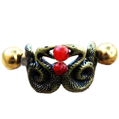 Blood Drop Double Snake Cartilage Cuff Earring