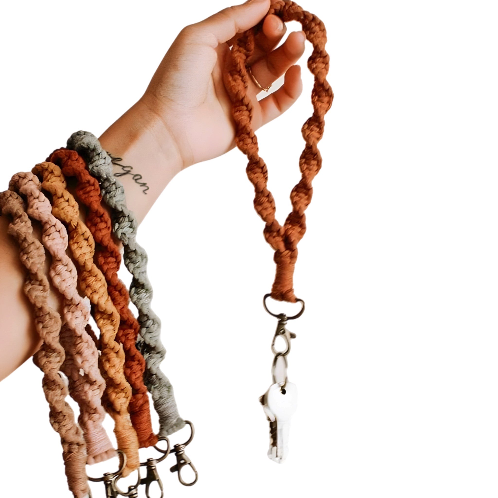 Khaki Twist Braided | Wristlet Keychain