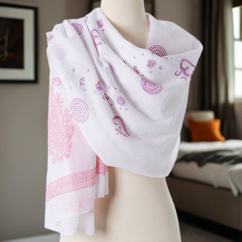 Prayer Shawl | OM Shanti Paisley Design