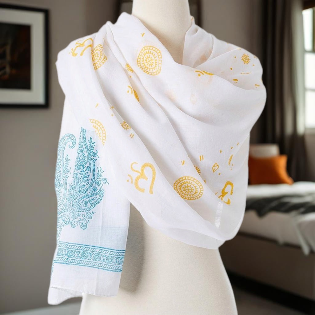 Prayer Shawl | OM Shanti Paisley Design