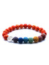 Red Marbled Beads & Seven Chakra Lava Stone | Essential Oil Bracelet - HartCentered