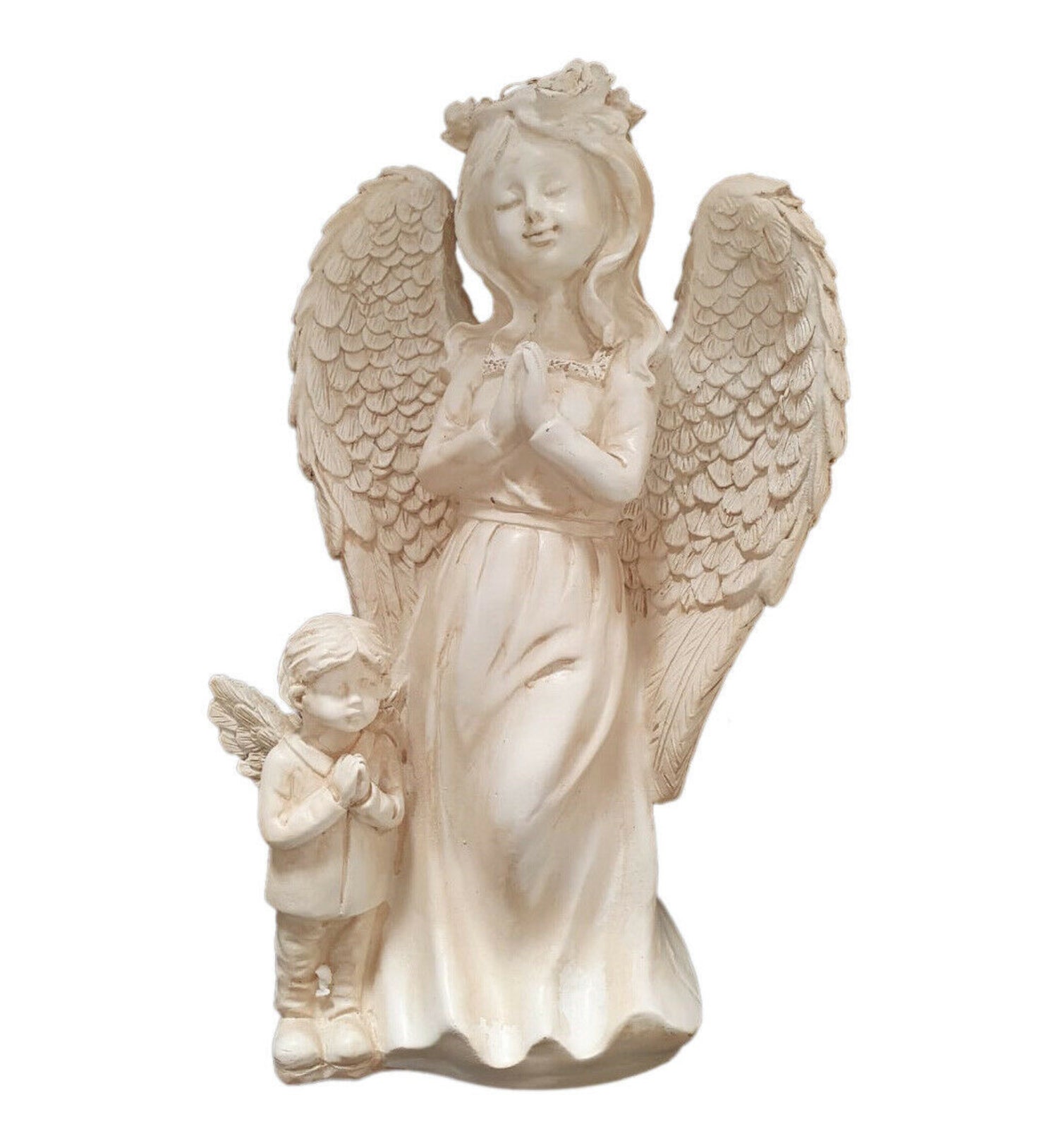 Angel &amp; Boy Praying Figurine | Solar Light