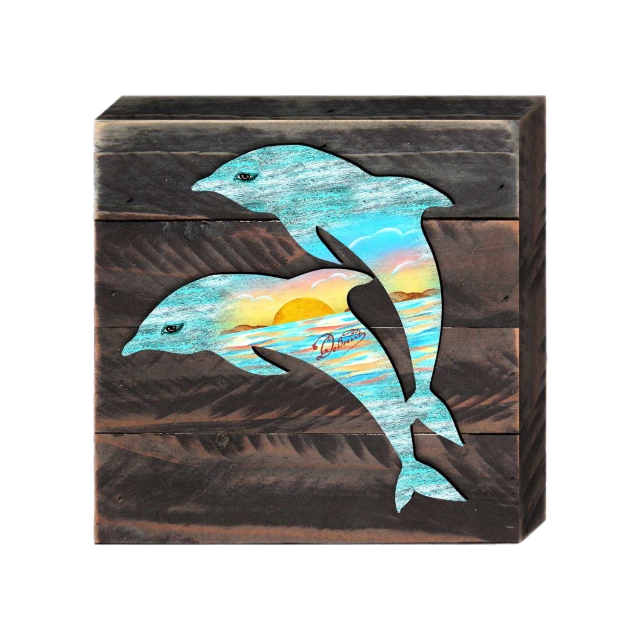 Dolphins Wooden Décor by G. DeBrekht | Coastal Holiday Décor - HartCentered