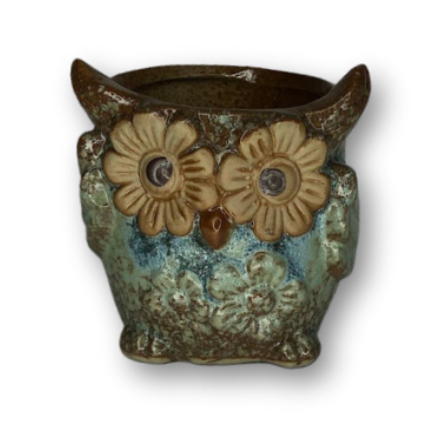 Blue Owl Flower Pot | Style 2