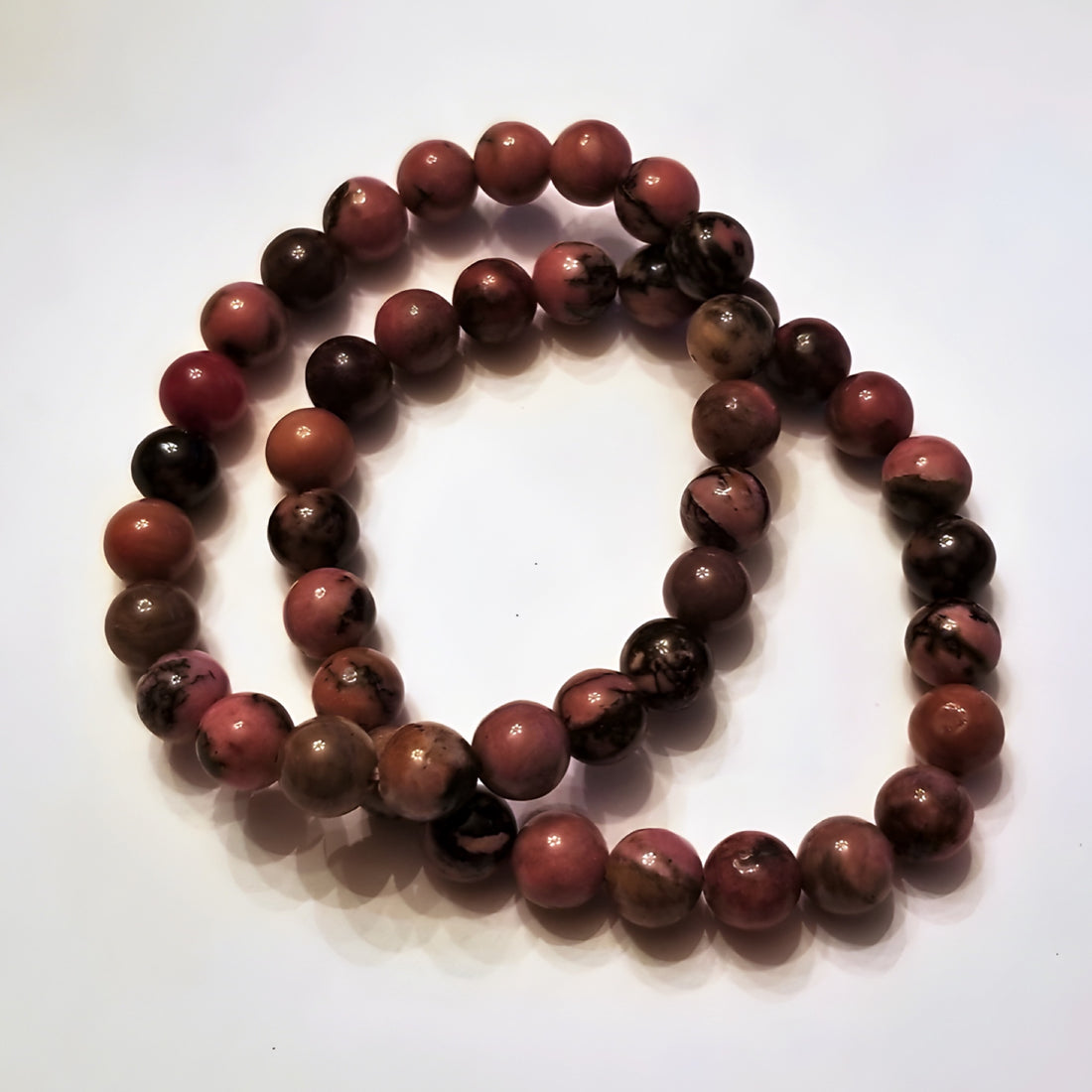 Rhodonite Crystal Beaded Bracelet | 8mm Natural Stone