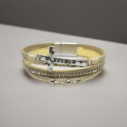 Blessed Magnetic Multi Layer Bracelet | Gold