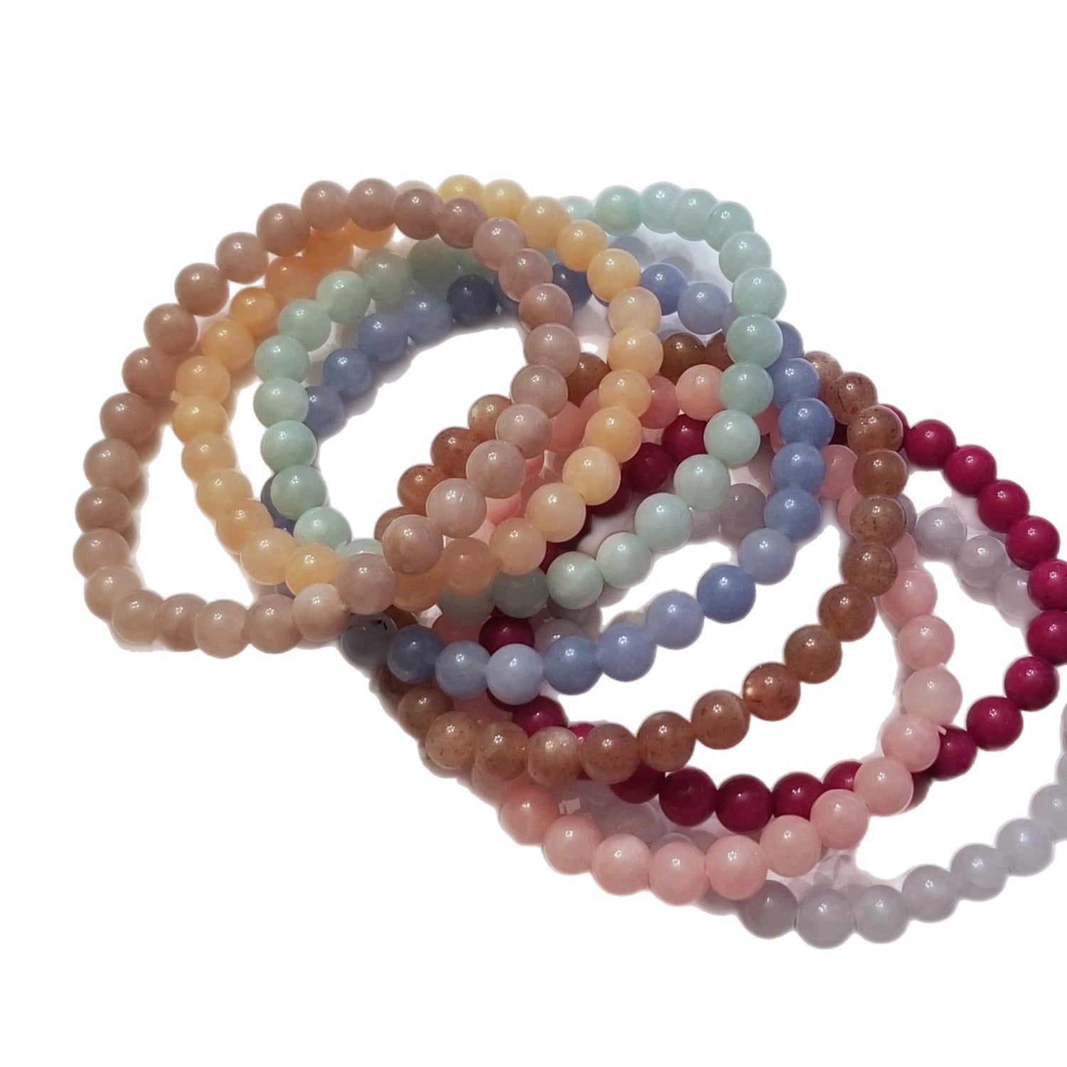 Colors of Spring Crystal Beaded Bracelets | Natural Stone | 6mm