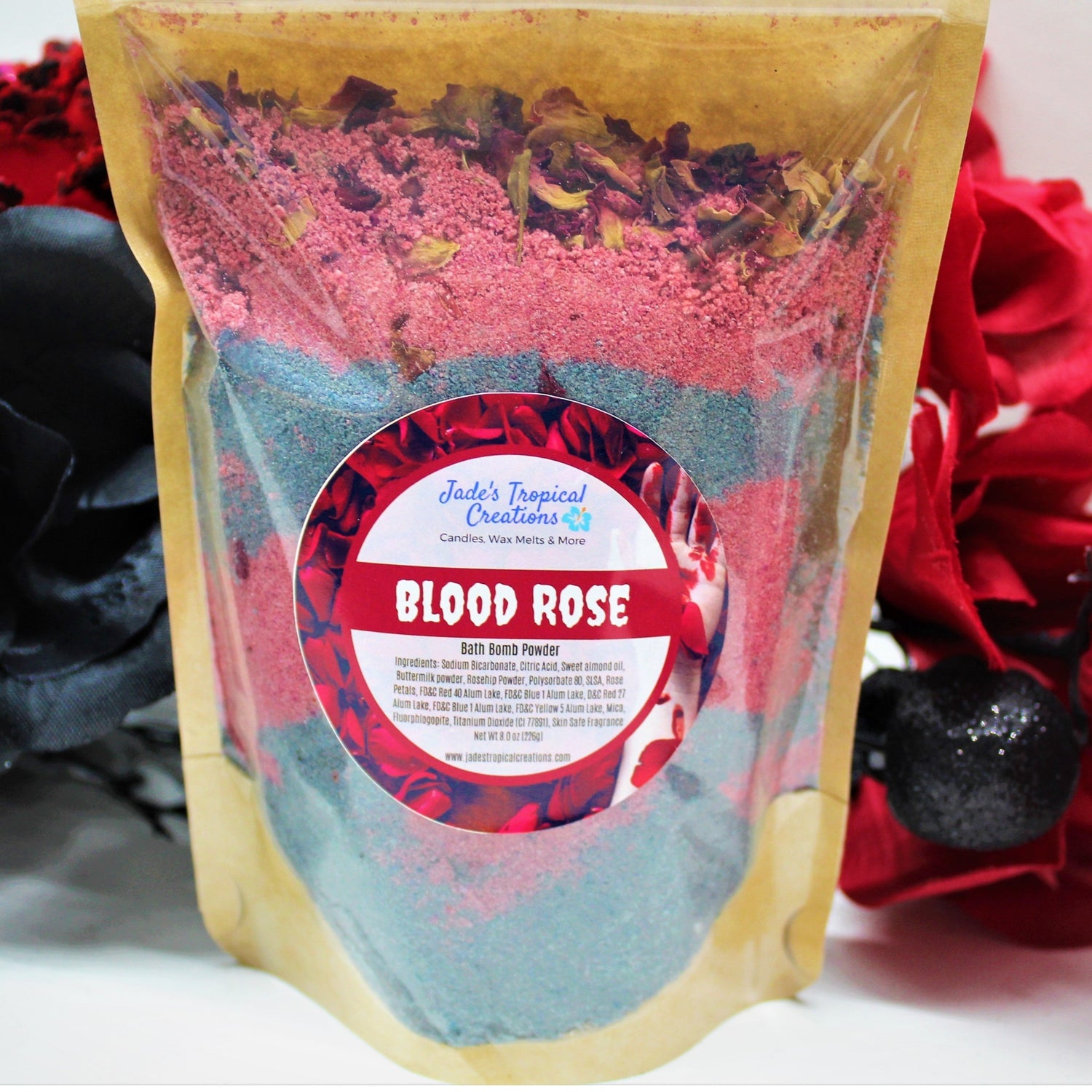 Blood Rose Bath Bomb Powder - HartCentered