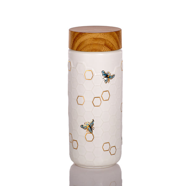 Honey Bee Ceramic Travel Mug / Gold 12.3 oz - HartCentered