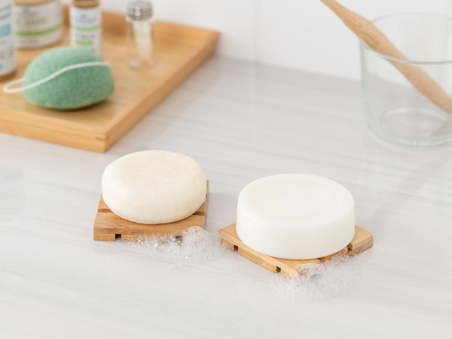 Shampoo &amp; Conditioner Bar Wood Soap Dish-3