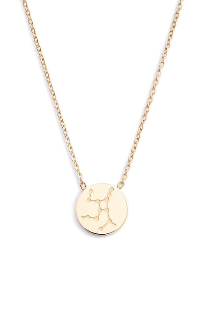 Reversible Zodiac Charm Necklace | Gold-Tone Stainless Steel - HartCentered