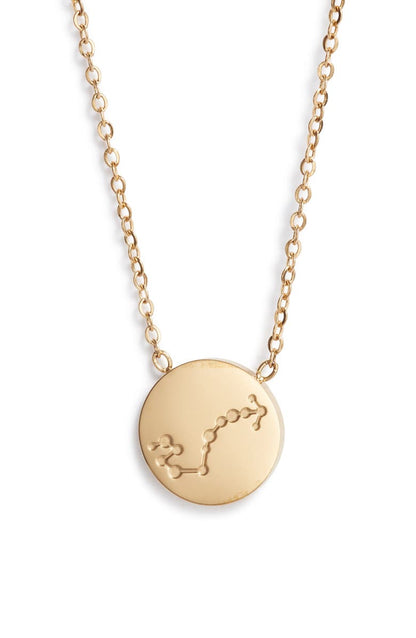 Reversible Zodiac Charm Necklace | Gold-Tone Stainless Steel - HartCentered