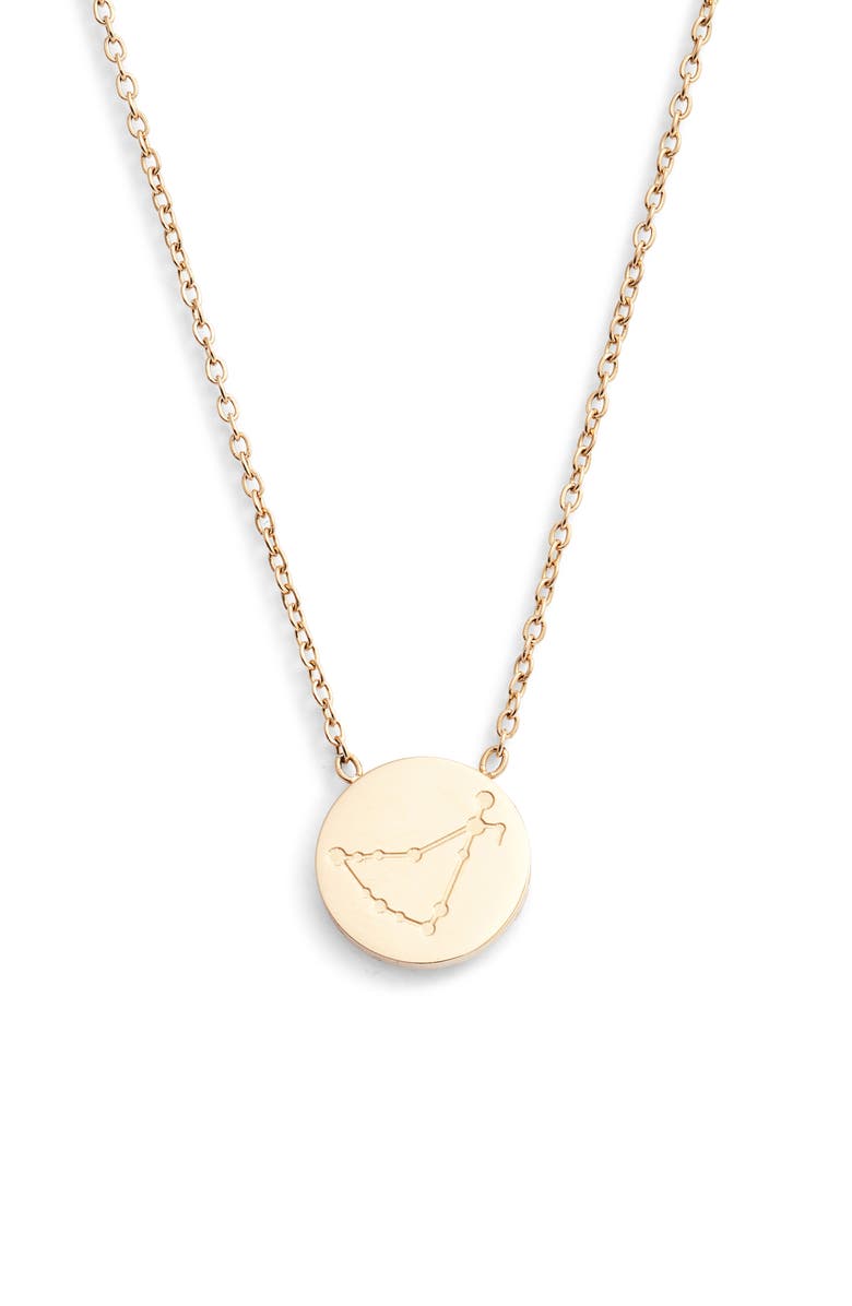 Reversible Zodiac Charm Necklace | Gold-Tone Stainless Steel - HartCentered