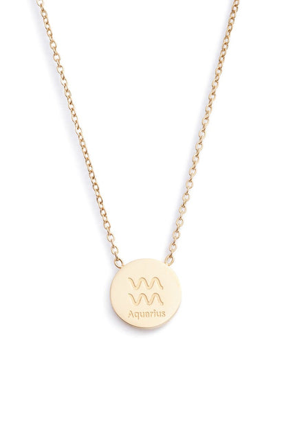 Reversible Zodiac Charm Necklace | Gold-Tone Stainless Steel - HartCentered