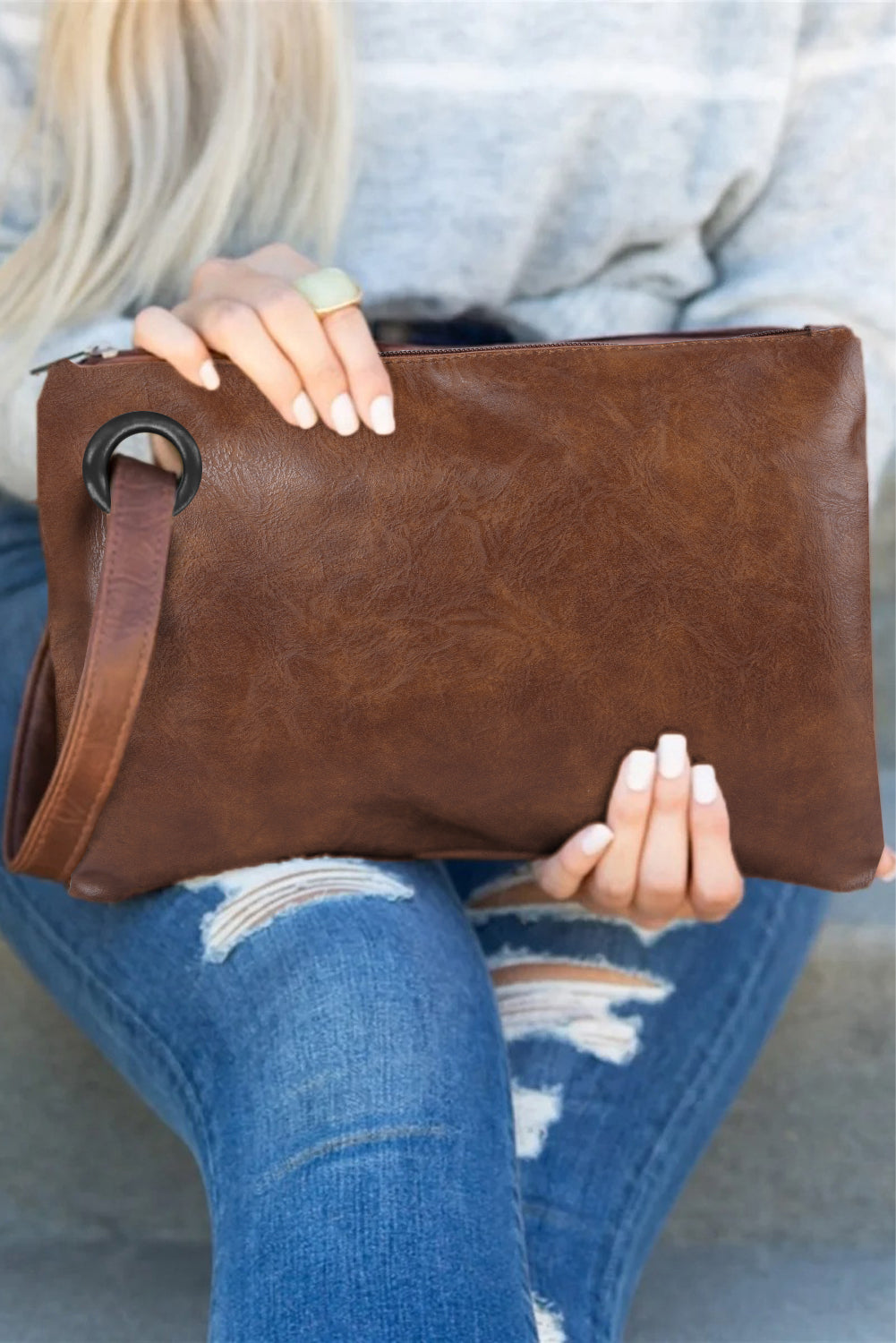 Brown Oversized Clutch / Handbag-0