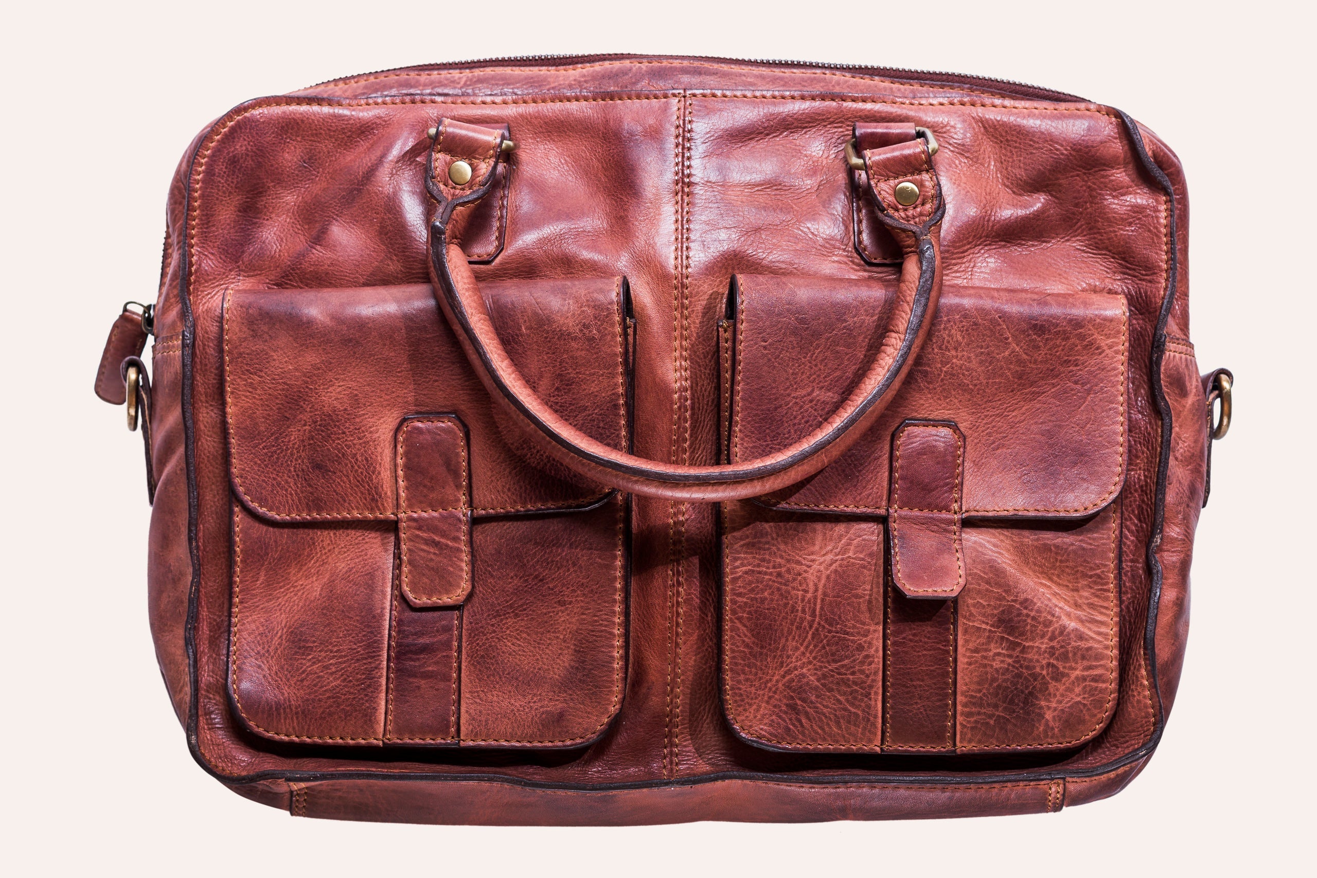 Commuter Briefcase | Genuine Washed Leather - HartCentered