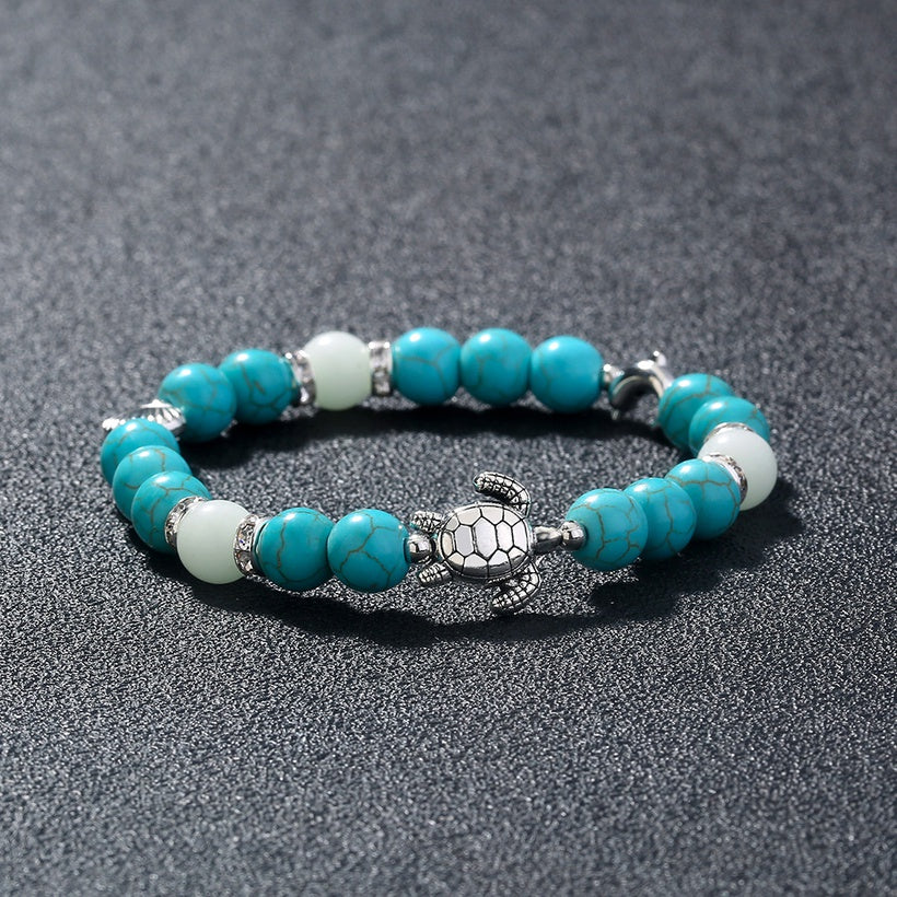 Turquoise Glow in the Dark Stone Bracelet-0