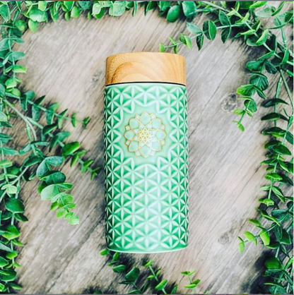 Flower of Life Travel Mug / Single Wall / 14 oz - HartCentered