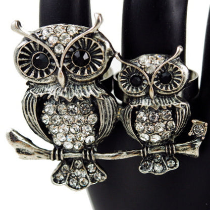 Studded Owls Two Finger Ring-1