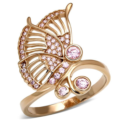 TS094 - Rose Gold 925 Sterling Silver Ring with AAA Grade CZ  in Rose-4