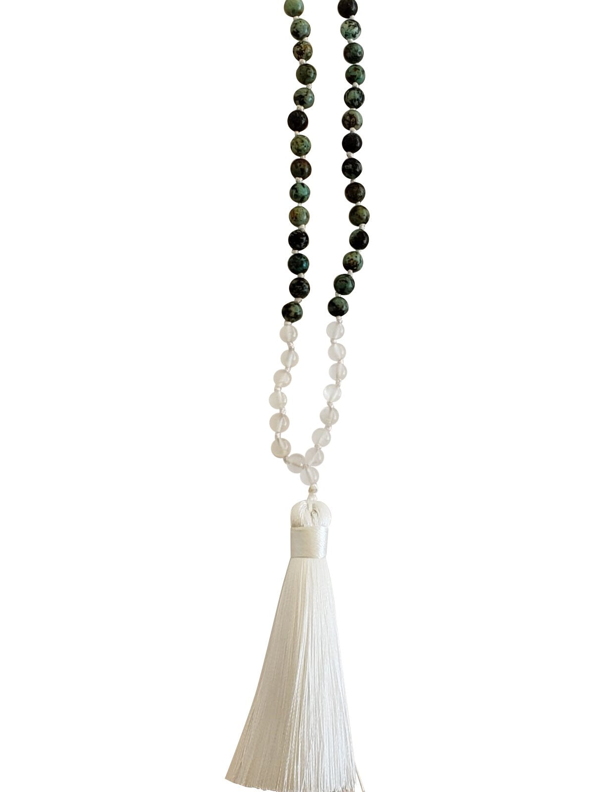 Moonstone and African Turquoise Mala-3