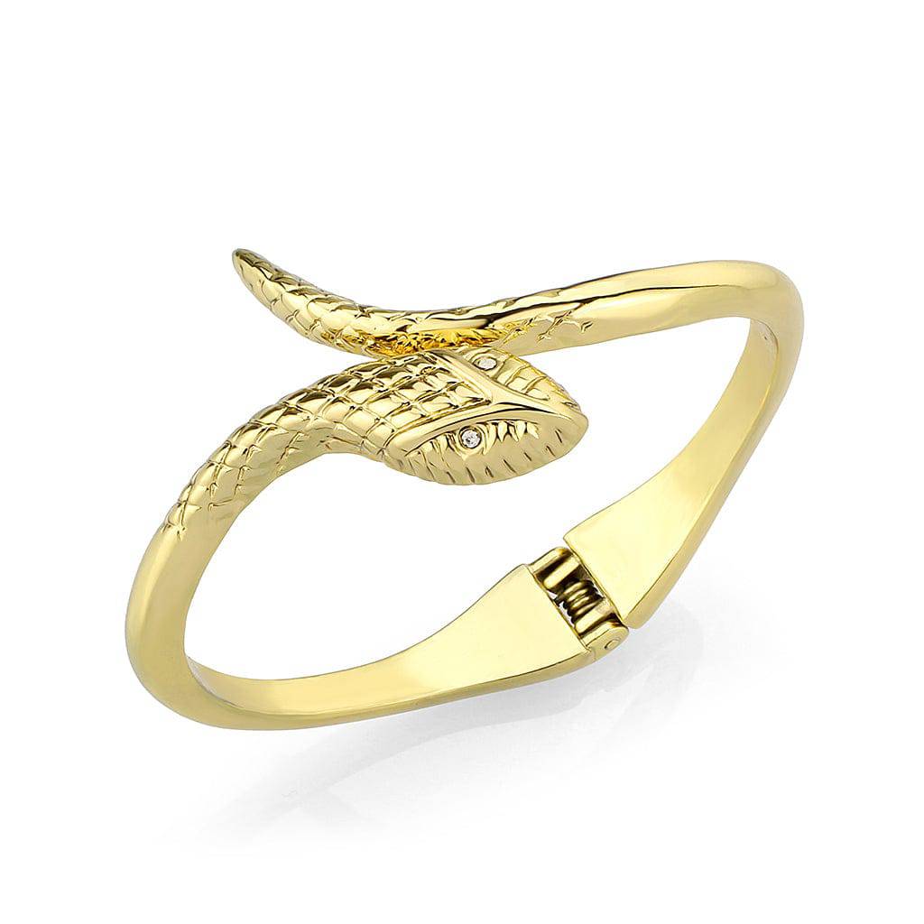 Snake Bangle | Gold-Plated White Metal